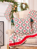 Holiday Bow Trellis Tassel Throw Pillow