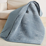 Velvet Stitch Quilted Throw: Grey