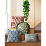 Block Print Velvet Lilac Flower Pillow