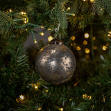 SILVER CRACKLE KUGEL ORNAMENT