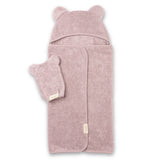 Hooded Towel + Wash Mitt Set in Orchid