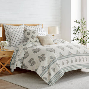 Kamira Quilt Set: Spa / Full/Queen