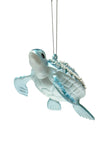 Handcrafted Blown Glass Blue Turtle Ornament
