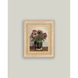 Mauve Floral Framed Antique Art: 7x9