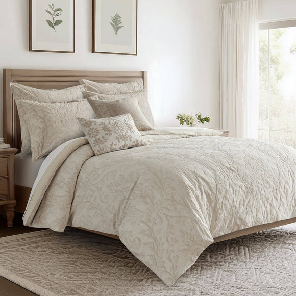 Alessio Comforter Set: Beige / Full/Queen