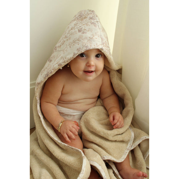 Delicate Neutral Branches Organic Cotton Bath Towel
