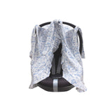 Toile De Jouy Stroller Cover in Blue: 35.4” x 29.5”