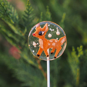 Handpainted Fondant Rudolf Lollipops