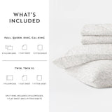 Calla Cotton Sateen Printed Sheet Set in Eucalyptus (300 Thread Count)