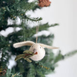 Handcrafted Felt Dove With Olive Twig Ornament