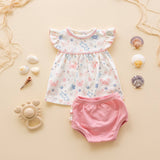 Crabby Cove Diaper Cover Set in Rose
