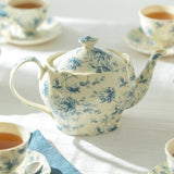 Blue Rose Toile Fine Porcelain Teapot