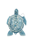 Handcrafted Blown Glass Blue Turtle Ornament