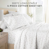 Blue Bouquet Bliss Brushed Cotton Patterned Sheet Set