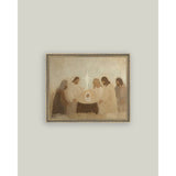 Neutral Nativity Framed Antique Art: 7x5