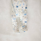 Crabby Cove Zip Footie in Blue