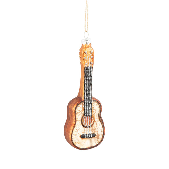 Glass acoustic guitar ornament