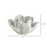 Handcrafted Ceramic White Lotus Tea Light Holder