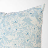 Lillian Garden Floral Throw Pillow in Sky Blue