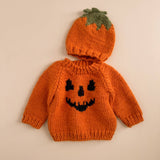 Handknitted Pumpkin Hat Baby Kid Beanie, 3-6M