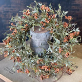 13" Hasp Berry Candle Wreath