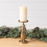 Gold Santa Figure Candle Holder