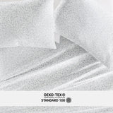 Rustic Jacobean Cotton Patterned Sheet Set in Light Blue