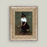 Little Witch Framed Antique Art: 5x7