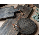 Oversized Hand Carved Black Wood Serving Cutting Board