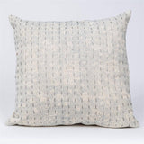 Windward Blue Kantha Stitch Throw Pillow