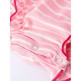 Pink Striped Strawberry Embroidered Smocked Romper