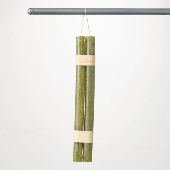 Moss Green Hanging Taper Candle Set