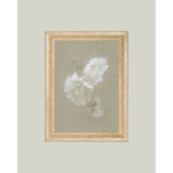 Alexandria Sage and White Flowers Framed Antique Art: 9x7