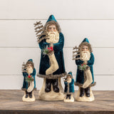 Deep Ocean Velvet Belsnickle Santa Ornament