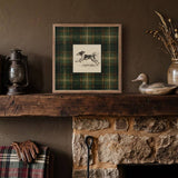Vintage Running Coonhound Tartan Study Print: 8x8