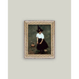 Little Witch Framed Antique Art: 5x7