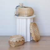 Handmade Flora Rattan Scallop Baskets