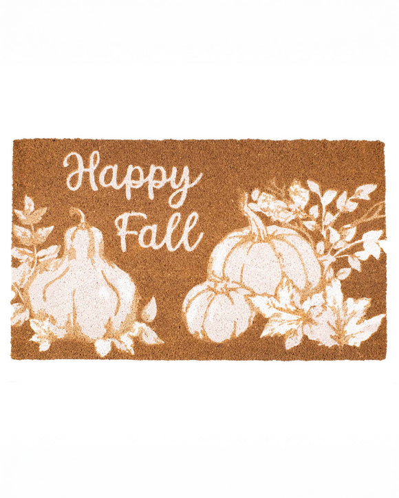 Happy Fall Toile Coir Doormat  18x30