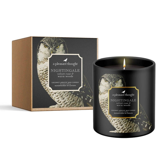 NIGHTINGALE VELVET ROSE & WARM WOODS WOOD WICK CANDLE