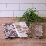 Sepia Florals Tea Towels (Set for 3)