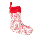 Classic Red Toile Nutcracker Quilted Stocking