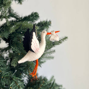 Felt Stork Ornament