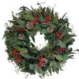 Snow Pinecone Holiday Wreath