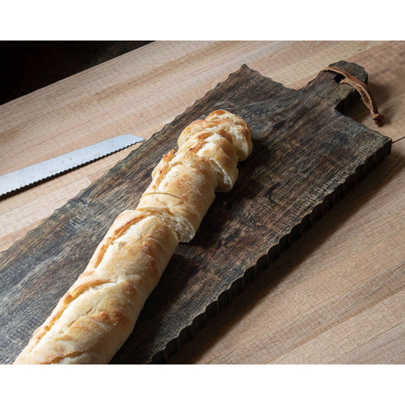 Oversized Hand Carved Black Wood Serving Cutting Board