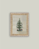 Vintage Tree with Bows Framed Antique Art: 5x7