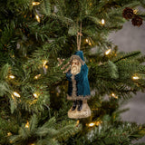 Deep Ocean Velvet Belsnickle Santa Ornament