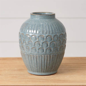 Slate Blue Glazed Stoneware Pot