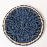Blue Rattan Chargers (Set of 4)