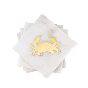 Crab Marble Coasters (Set of 4)