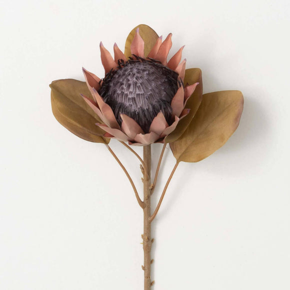 Warm Plum Faux Dried Protea